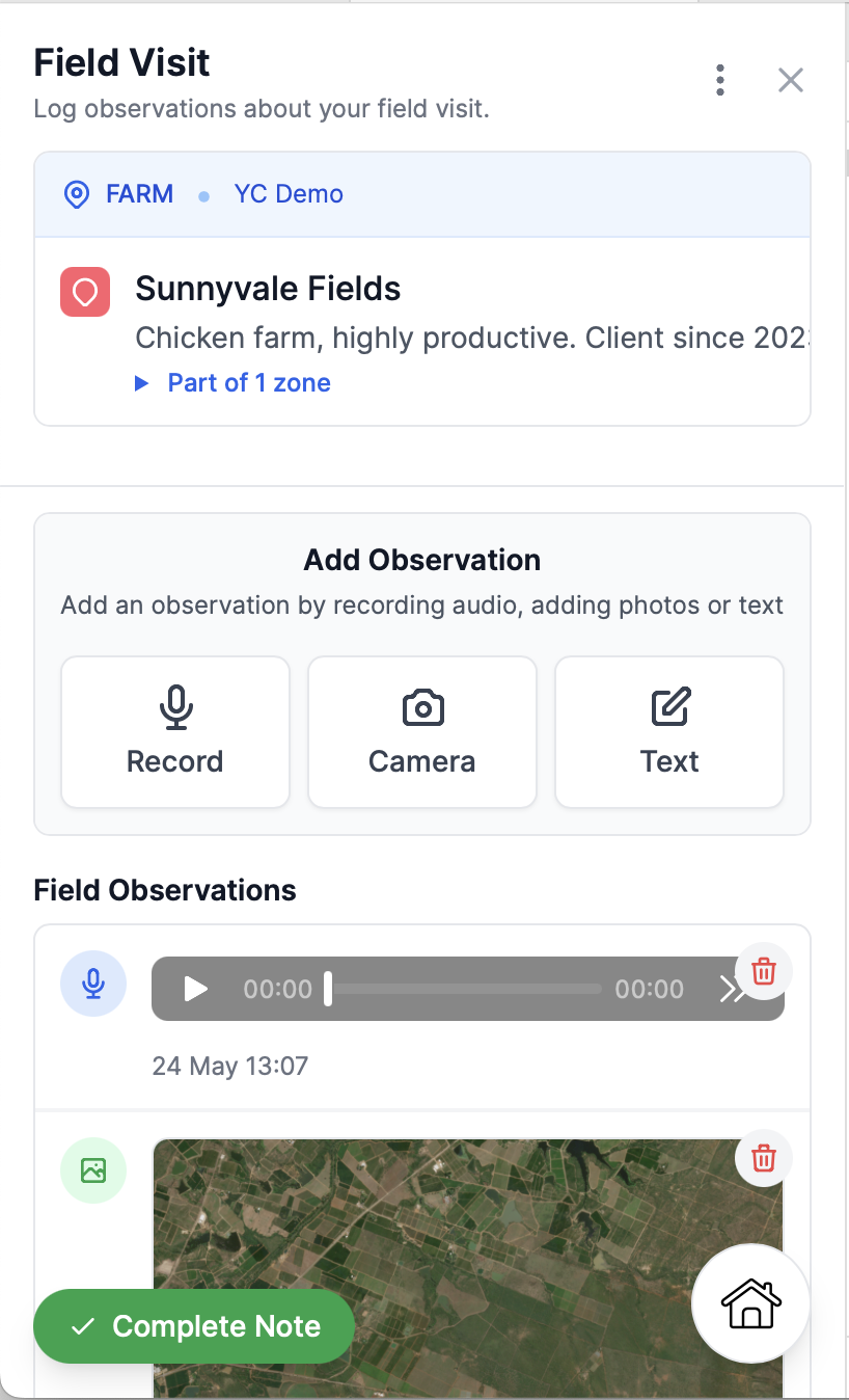 Mobile Field Visit Capture